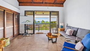 Nihi Kai Villas at Poipu #831 - Ocean View Living Room & Lanai - Parrish Kauai