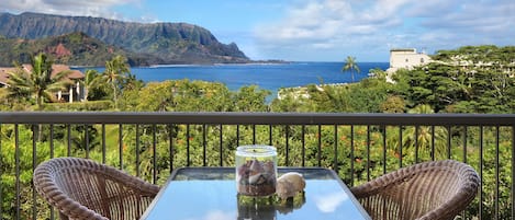 Hanalei Bay Resort #32012 - Ocean & Bali Hai Mountain View Dining Lanai - Parrish Kauai