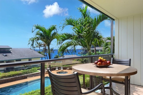 Lovely ocean views from the lanai of newly renovated Makahuena 2