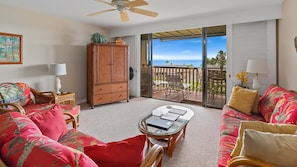 Nihi Kai Villas at Poipu #822 - Ocean View Living Room & Lanai - Parrish Kauai