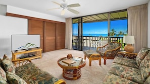 Nihi Kai Villas at Poipu #823 - Living Room & Lanai View - Parrish Kauai