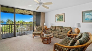 Nihi Kai Villas at Poipu #823 - Ocean View Living Room - Parrish Kauai