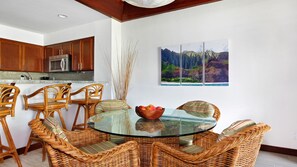 Poipu Kapili Resort #49 - Dining Room & Kitchen - Parrish Kauai