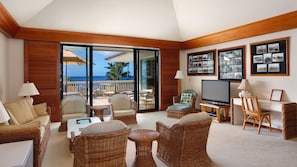 Poipu Kapili Resort #28 - Ocean View Living Room & Lanai View 2 - Parrish Kauai