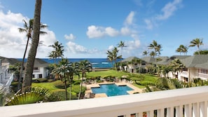 Poipu Kapili Resort #28 - Ocean & Pool View Penthouse Lanai View - Parrish Kauai