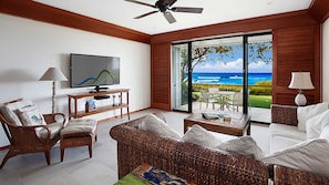 Poipu Kapili Resort #11 - Oceanfront Living Room & Lanai View - Parrish Kauai