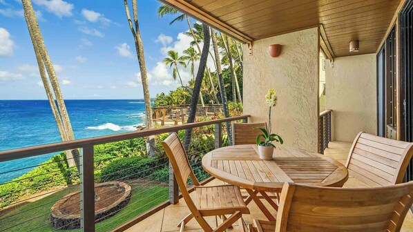 Poipu Makai #A2 - Covered Dining & Lounging Lanai - Parrish Kauai