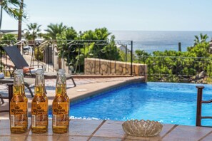 Poolside with an ocean view