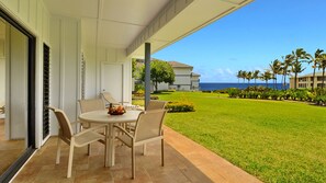 Poipu Sands at Poipu Kai Resort #314 - Ocean View Dining & Lounging Lanai - Parrish Kauai