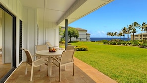 Poipu Sands at Poipu Kai Resort #314 - Ocean View Dining & Lounging Lanai - Parrish Kauai