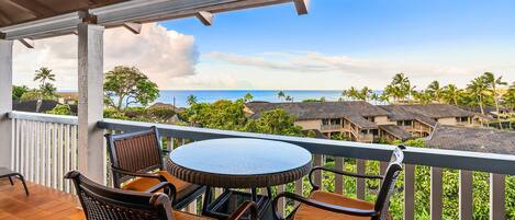 Nihi Kai Villas at Poipu #820 - Ocean View Dining Lanai - Parrish Kauai