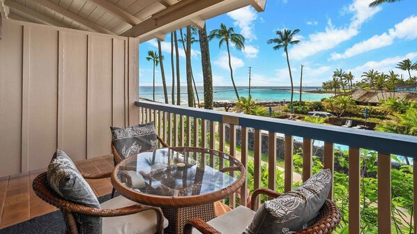 Nihi Kai Villas at Poipu #201 - Covered Ocean View Lanai - Parrish Kauai