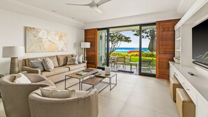 Poipu Kapili Resort #08 - Oceanfront Living Room - Parrish Kauai