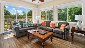 Regency at Poipu Kai #813 - Living Room & Lanai - Parrish Kauai