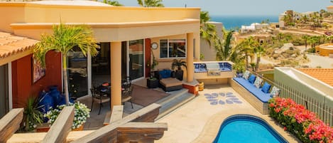 Pool patio with ocean view