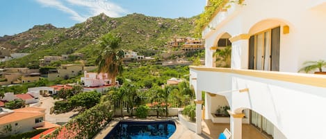 Patio with mountain view