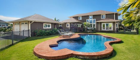 Kauai Dream at Poipu Beach Estates - Backyard Pool View - Parrish Kauai