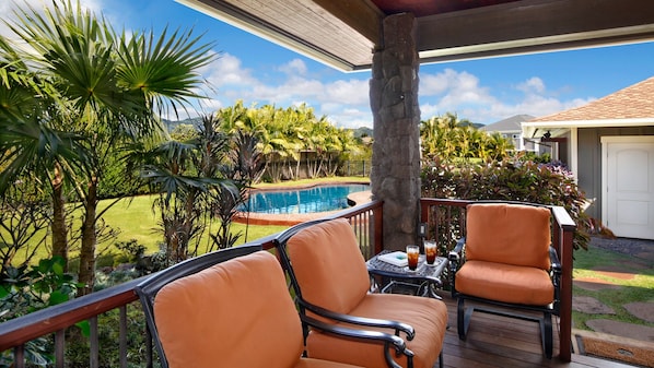 Kauai Dream at Poipu Beach Estates - Mountain & Pool View Lanai View - Parrish Kauai