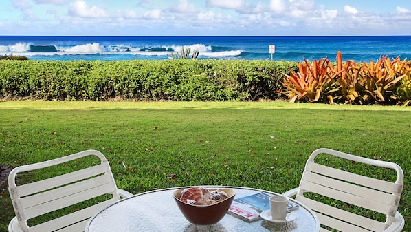 Poipu Kapili Resort #02 - Oceanfront Dining Lanai View - Parrish Kauai