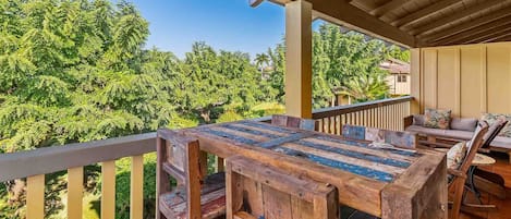 Nihi Kai Villas at Poipu #600 - Covered Dining & Seating Lanai - Parrish Kauai