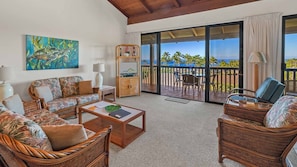 Nihi Kai Villas at Poipu #827 - Ocean View Living Room & Lanai - Parrish Kauai