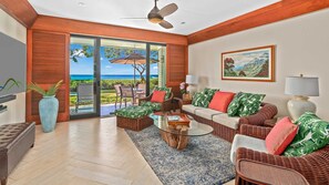 Poipu Kapili Resort #59 - Living Room & Lanai View - Parrish Kauai
