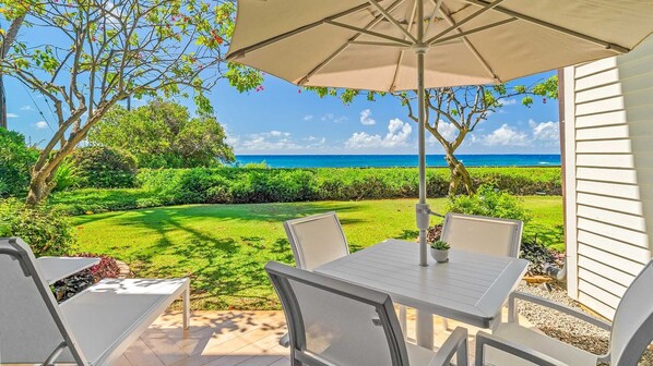 Poipu Kapili Resort #59 - Oceanfront Dining & Lounging Lanai - Parrish Kauai