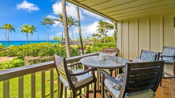 Nihi Kai Villas at Poipu #402 - Ocean View Dining Lanai - Parrish Kauai