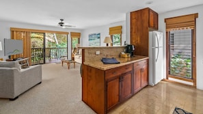 Waikomo Stream Villas #420 - Kitchen & Living Area - Parrish Kauai