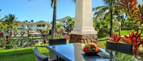 Plantation at Princeville Resort #612 - Dining Lanai Pool View - Parrish Kauai
