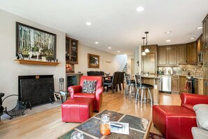 Plenty of space in this open floor plan. Master bedroom & entry is upstairs, bedroom 2 and guest bath is just past the kitchen.