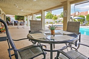 Covered Patio & Fenced Yard | Private Pool & Hot Tub | Ping Pong Table