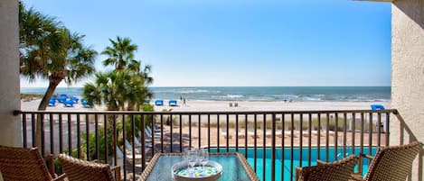 Large Private Balcony with some of the best Gulf views on the beach!