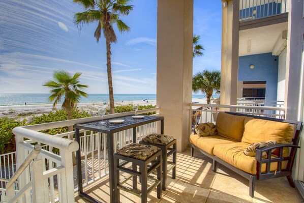 Take in the sun and breathtaking views from the private balcony