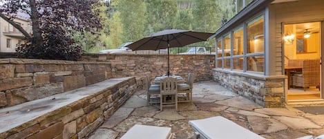 Large Private Stone Patio - Enjoy your evenings on your private terrace! A rare find in Telluride.