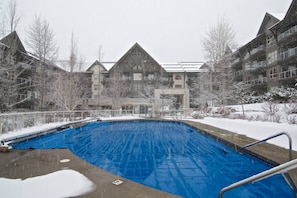 Outdoor heated pool and hot tub