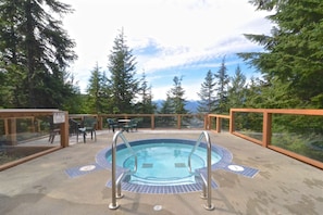 How about this for a rustic and beautiful natural setting. HOT tub on common deck a few units down.