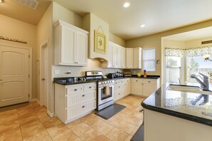Our large kitchen welcomes cooks with acres of counter space