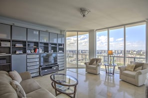 The condo features 4 bedrooms and 5.5 bathrooms.