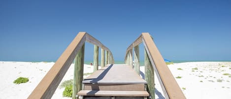 Just steps to powdery soft sand between your toes