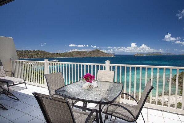 Amazing views while dining on the balcony.