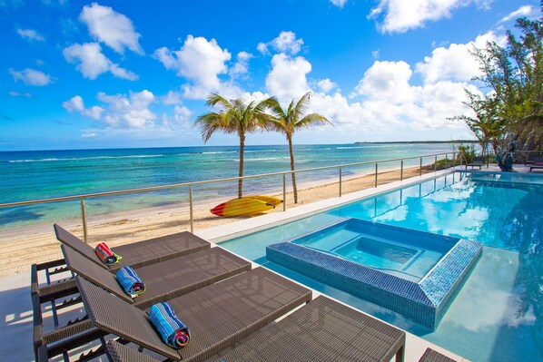 Poolside chaise views.