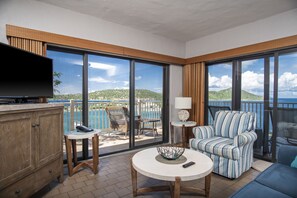 Cozy living area with gorgeous views and sleeper sofa