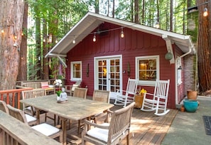 Deck dining just outside your french doors