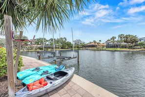 The backyard canal front and access to the Grand Canal on Siesta Key.