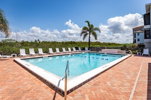 Swim in the large heated pool - The condo complex has its own heated pool with views of mangroves and palm trees. After your swim, dry off in the sun on one of the poolside lounge chairs. Don’t forget the sunscreen!