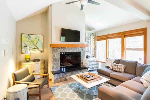 Living Area with cosy fireplace