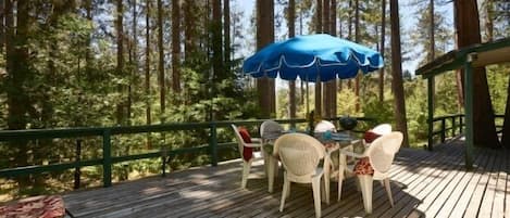 Spacious Deck with patio furniture  & tree views. - Spacious Deck with patio furniture  & tree views.