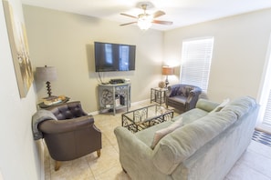 Comfortable Elegance - Sink into the comfortable, beautiful couches and chairs. It’s a great place to watch your favorite TV shows or simply have a casual conversation with your guests. 