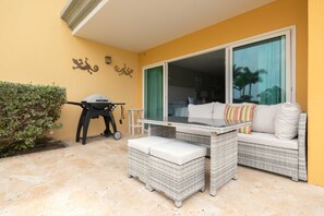 Terrace with BBQ-grill and outdoor seating/dining area